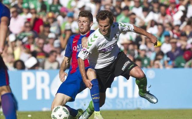 Jagoba Beobide, en el encuentro en El Sardinero ante el Barcelona B en la final del play off de ascenso.
