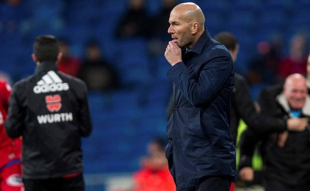 Zidane, en el encuentro ante el Numancia./EFE
