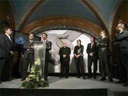 Las autoridades presentes en el acto del 70 aniversario de Santa Clotilde destacaron la calidad asistencial del centro. / CELEDONIO./