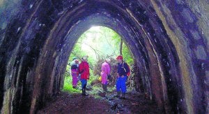Integrantes del Grupo de Espeleología Graes inspeccionaron recientemente el túnel de Herreros que comunica Otañes con Sopuerta./ DM/