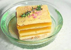 Milhojas de turrón y foie. ::
DM/