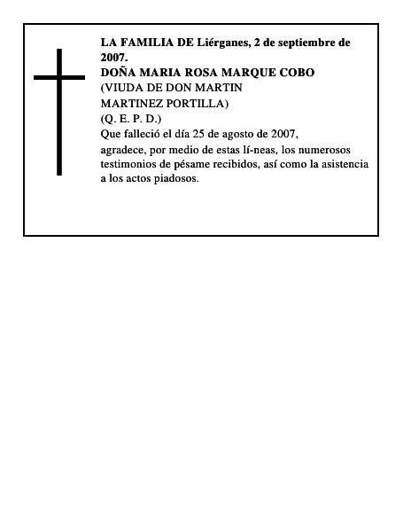 DOÑA MARIA ROSA MARQUE COBO