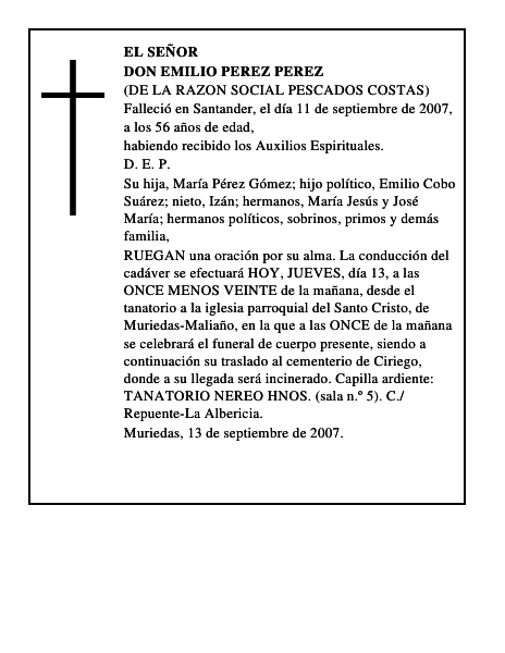 DON EMILIO PEREZ PEREZ