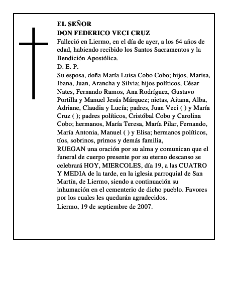 DON FEDERICO VECI CRUZ