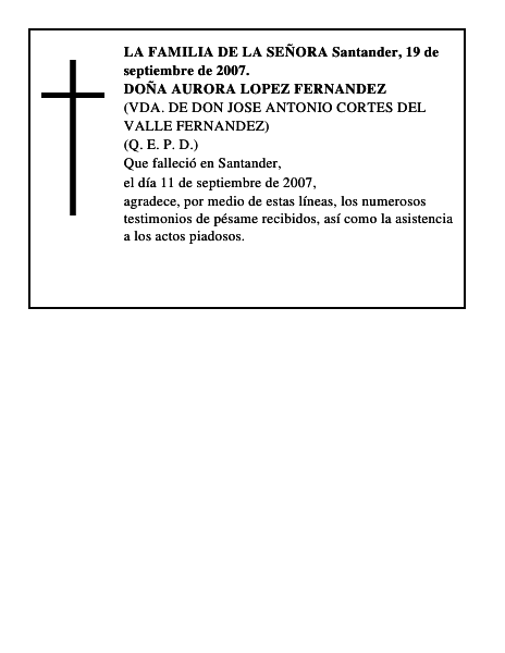 DOÑA AURORA LOPEZ FERNANDEZ