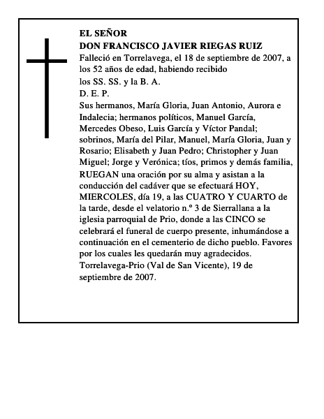 DON FRANCISCO JAVIER RIEGAS RUIZ