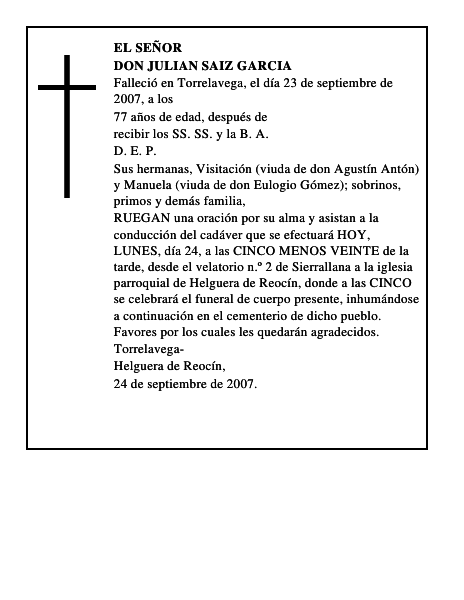 DON JULIAN SAIZ GARCIA