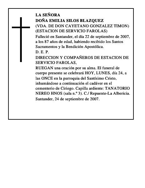 DOÑA EMILIA SILOS BLAZQUEZ