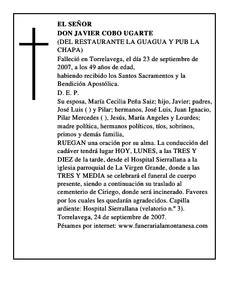 DON JAVIER COBO UGARTE