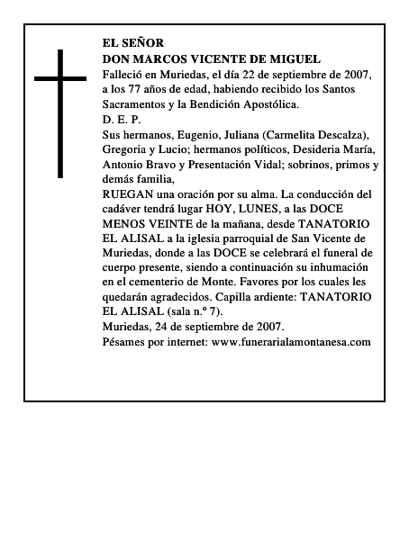DON MARCOS VICENTE DE MIGUEL