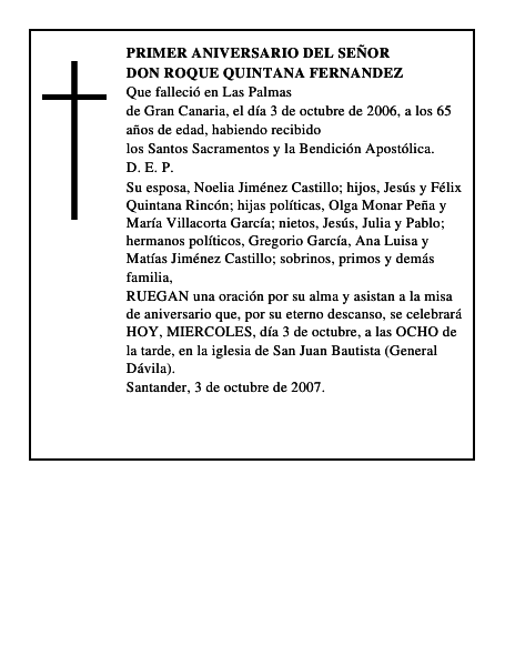 DON ROQUE QUINTANA FERNANDEZ
