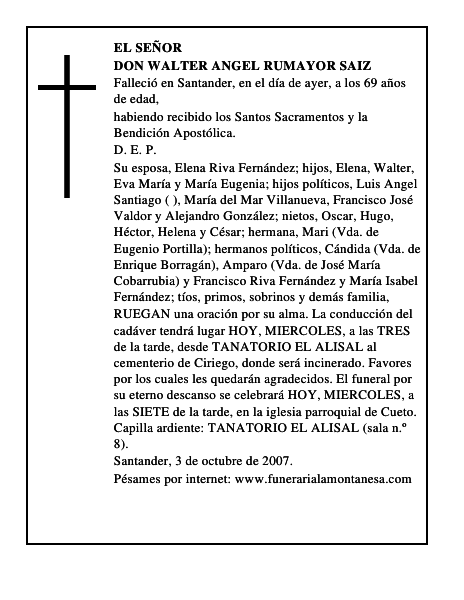 DON WALTER ANGEL RUMAYOR SAIZ