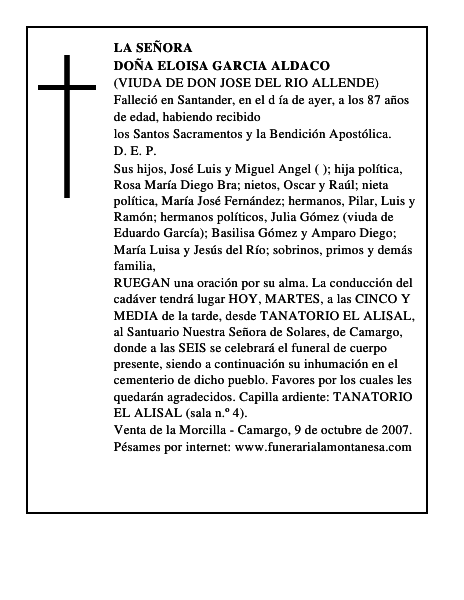 DOÑA ELOISA GARCIA ALDACO