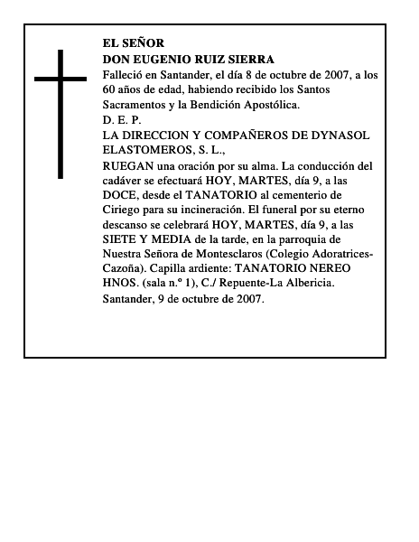 DON EUGENIO RUIZ SIERRA