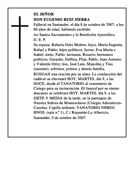 DON EUGENIO RUIZ SIERRA