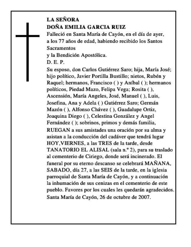 DOÑA EMILIA GARCIA RUIZ