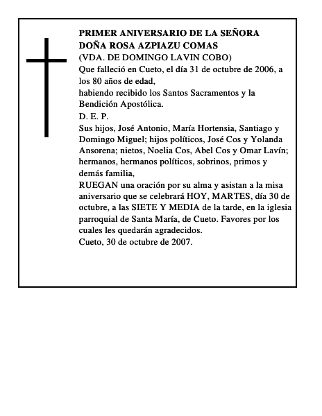DOÑA ROSA AZPIAZU COMAS