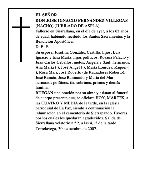 DON JOSE IGNACIO FERNANDEZ VILLEGAS