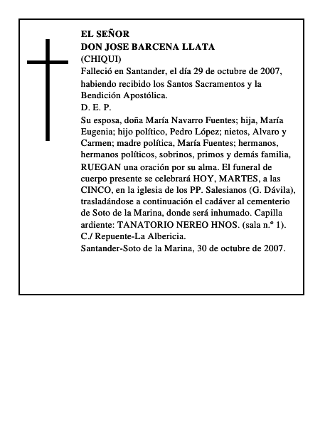 DON JOSE BARCENA LLATA