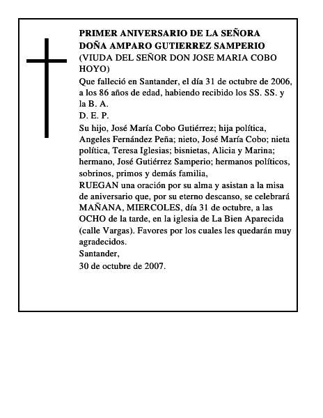 DOÑA AMPARO GUTIERREZ SAMPERIO