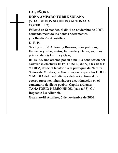 DOÑA AMPARO TORRE SOLANA