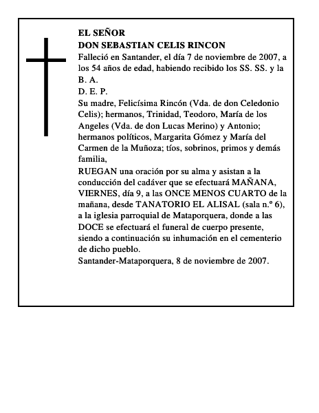 DON SEBASTIAN CELIS RINCON