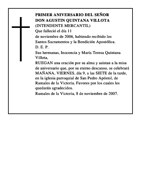 DON AGUSTIN QUINTANA VILLOTA