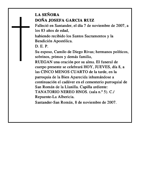 DOÑA JOSEFA GARCIA RUIZ