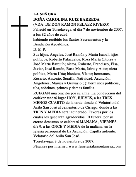 DOÑA CAROLINA RUIZ BARREDA