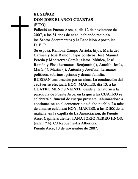 DON JOSE BLANCO CUARTAS
