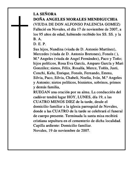 DOÑA ANGELES MORALES MENDIGUCHIA