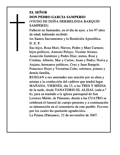 DON PEDRO GARCIA SAMPERIO