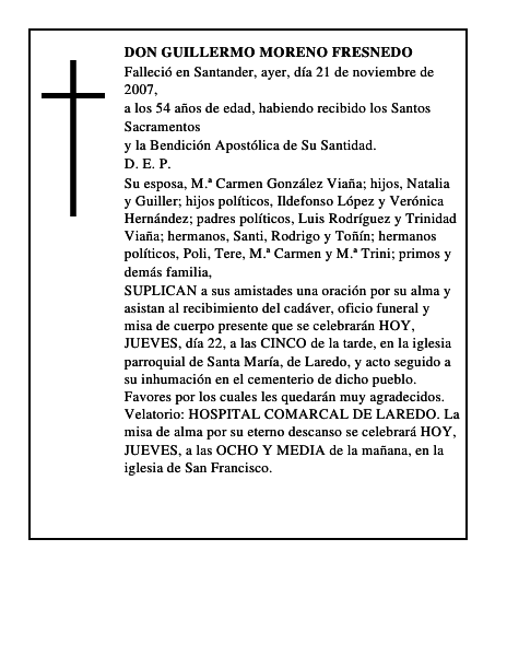 DON GUILLERMO MORENO FRESNEDO