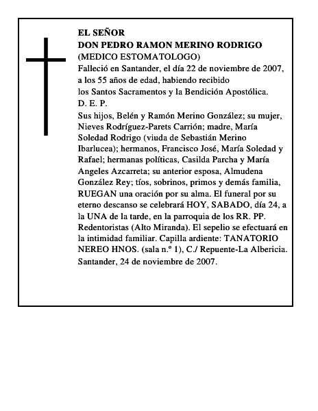 DON PEDRO RAMON MERINO RODRIGO