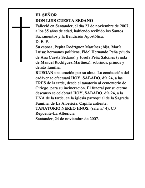 DON LUIS CUESTA SEDANO