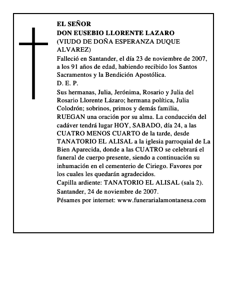 DON EUSEBIO LLORENTE LAZARO