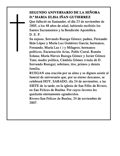 D.ª MARIA ELISA IÑAN GUTIERREZ