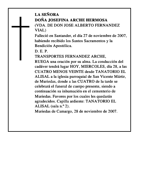 DOÑA JOSEFINA ARCHE HERMOSA