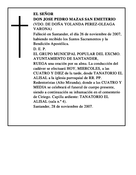 DON JOSE PEDRO MAZAS SAN EMETERIO