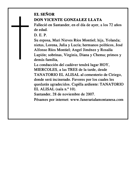 DON VICENTE GONZALEZ LLATA