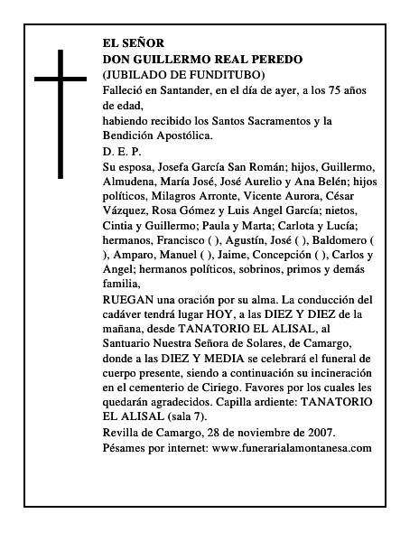 DON GUILLERMO REAL PEREDO