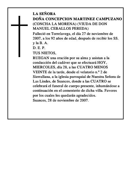 DOÑA CONCEPCION MARTINEZ CAMPUZANO