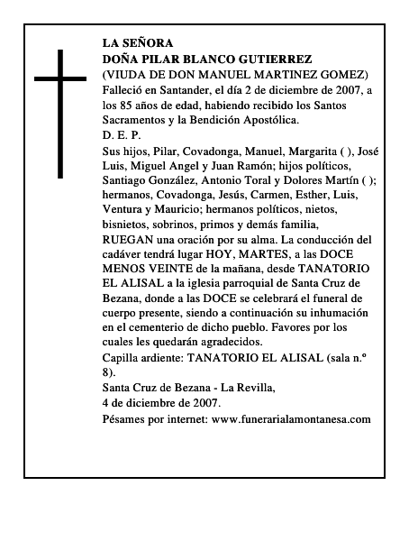 DOÑA PILAR BLANCO GUTIERREZ
