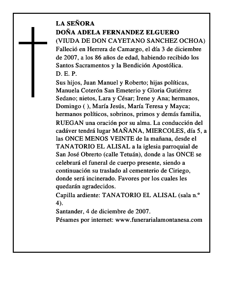 DOÑA ADELA FERNANDEZ ELGUERO
