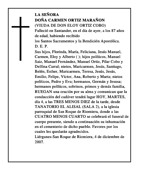 DOÑA CARMEN ORTIZ MARAÑON