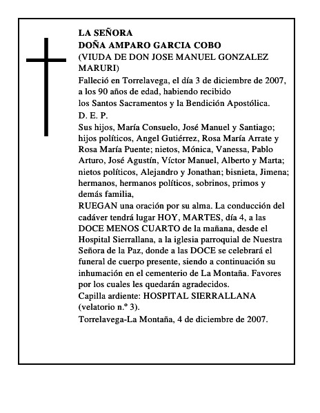 DOÑA AMPARO GARCIA COBO