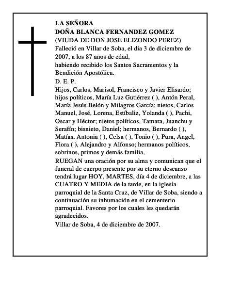 DOÑA BLANCA FERNANDEZ GOMEZ