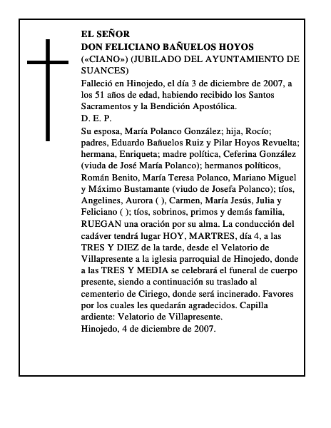DON FELICIANO BAÑUELOS HOYOS