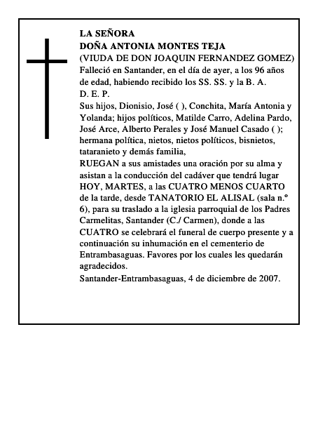 DOÑA ANTONIA MONTES TEJA