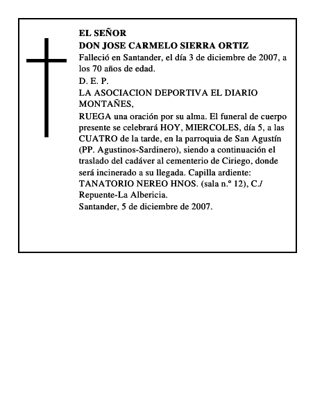 DON JOSE CARMELO SIERRA ORTIZ